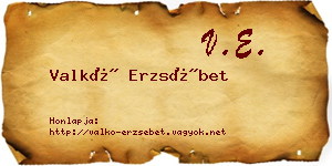 Valkó Erzsébet névjegykártya